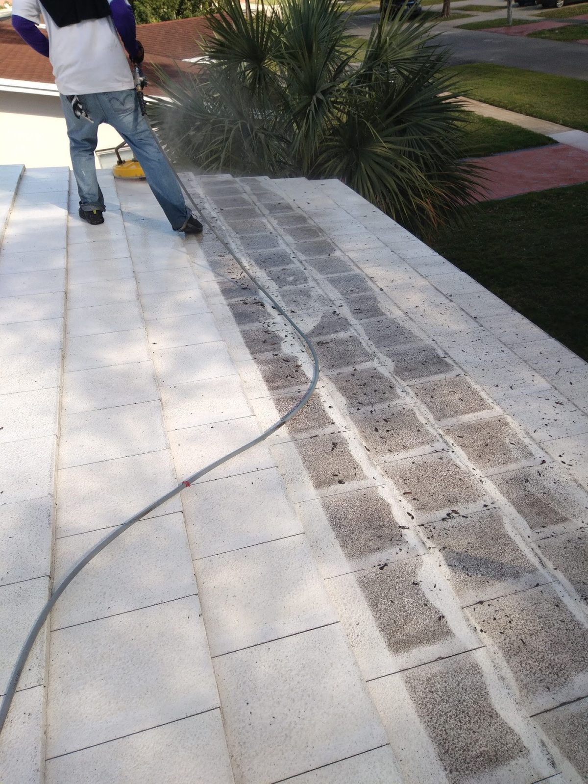 Paver stair treads, cleaned and even